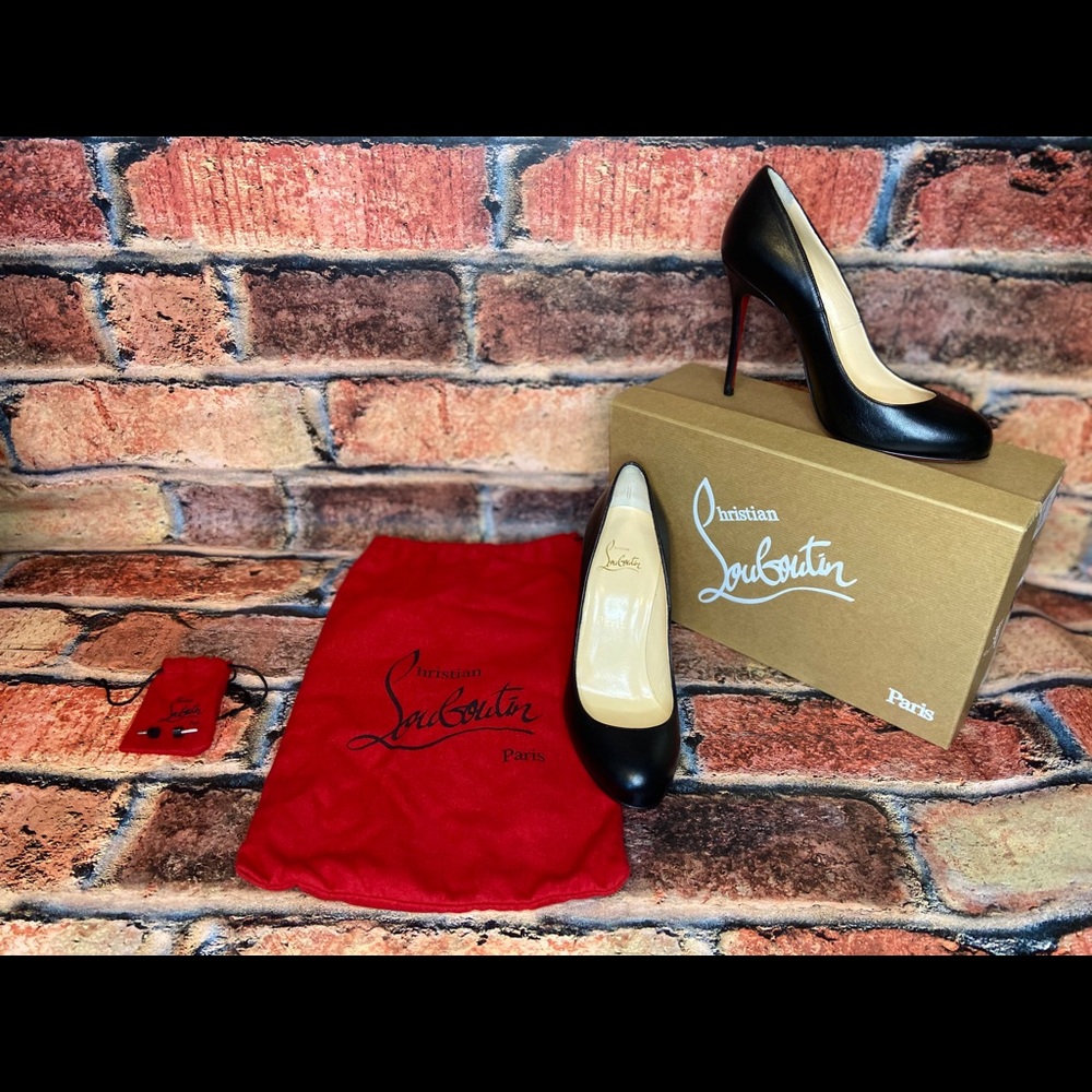 Christian Louboutin Black Leather Pumps - Picture 1 of 10